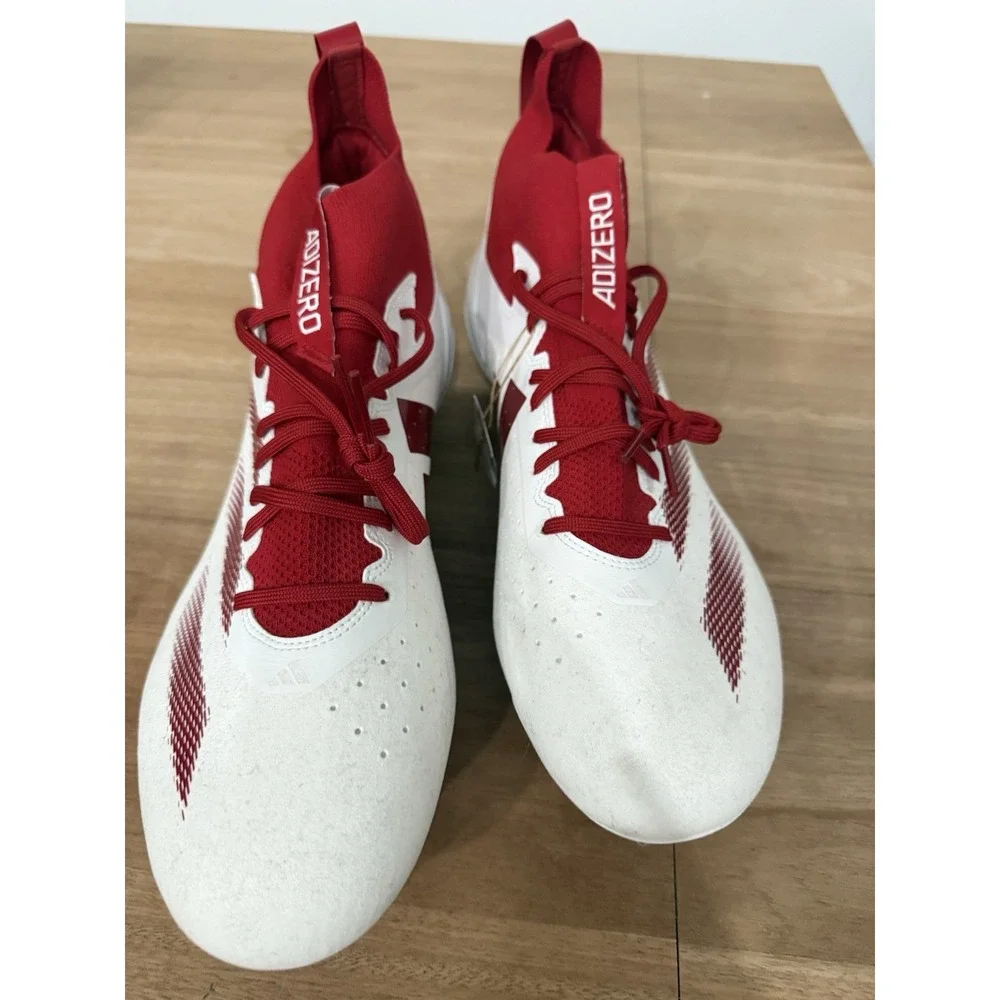 Adidas Adizero Impact+ Football Cleats‎ White Red Men's Size 15 Molded Stud New